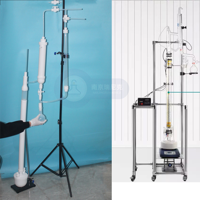 實(shí)驗(yàn)室特氟龍塑料精餾塔減壓蒸餾塔電加熱精餾柱精餾裝置單層反應(yīng)釜